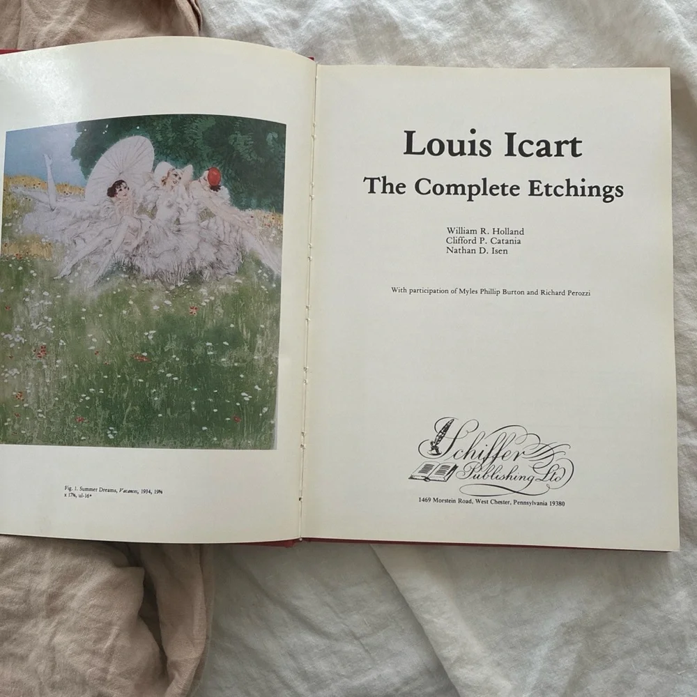 Red Louis Icart Etchings Book - Picture 2 of 7